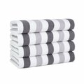 Monarch Brands Cabo Cabana Towels - Black/Grey, 4PK PNP-CABOCABANA-BK/GY